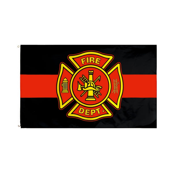 USA Red Line Black Fire Department Flag  90x150cm 3x5FT Red Line Fire Dept Flag Banner Tapestry