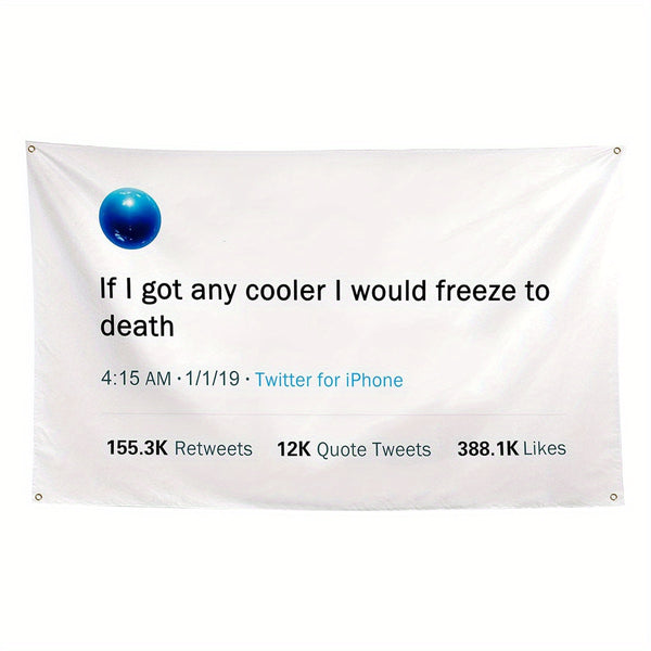If I Got Any Cooler I Would Freeze to Death Funny Meme Flags Tapestry College Dorm Room Guys Man Cave Frat Bedroom