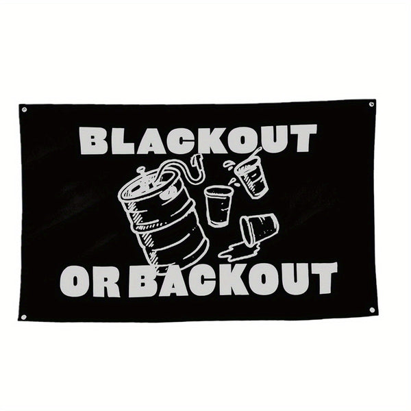 Blackout or Backout Flag 3x5FT 90x150CM, Vivid Color Double-Stitched Edges and Man Cave Wall Decor Flags with 4 Brass Grommets for College Dorm Room Decor,Outdoor,Parties,Gift,Tailgates. (3x5)