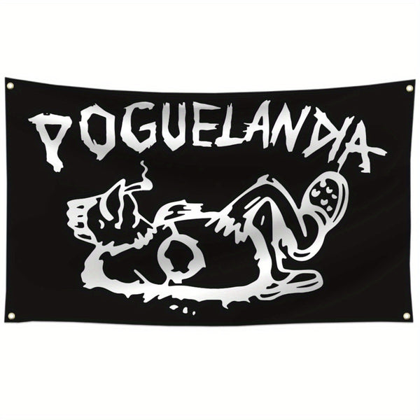 Poguelandia Flags 3x5fts 90x150cm Funny Flag,with 4 Brass Grommets, for Indoor,Bar,College Dorm Room Decoration