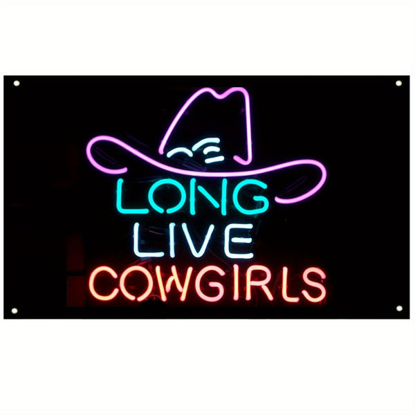 Long Live Cowgirls Flags tapestry3x5fts 90x150cm Funny Flag tapestry ,with 4 Brass Grommets, for Indoor,Bar,College Dorm Room Decoration