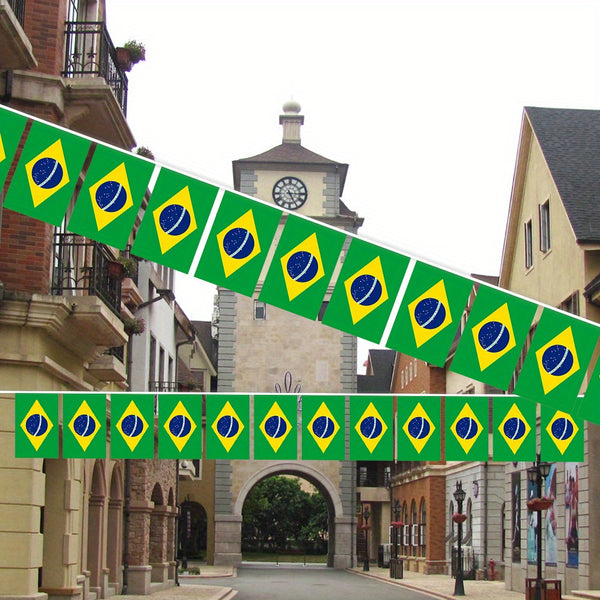 Brazil string flag 30pcs 14cmx21cm 5.5x8.2in Brazil National Flag Brasil Brazilian Banner string Banner