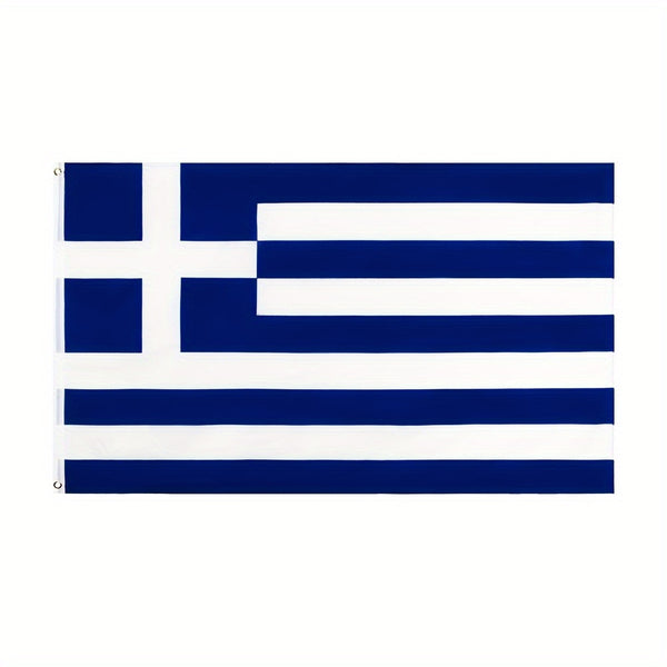 Gr Grc Greece National Flag 90x150cm 3X5Ft Double Side Printed Greek Hellenic State Country Banner Blue and White Strip Flags
