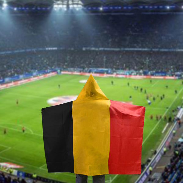 Belgium Body Flag with Cap 3x5 ft body cape flag Belgium BEL EURO Fan flags 90 x 150cm Banner Fans Cheering Flag fans gift indoor Outdoor Banner Decorations