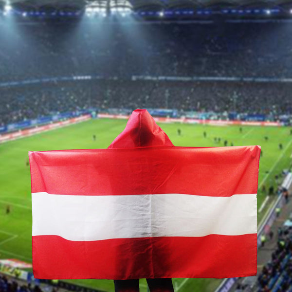 Austria Body flag with Cap 90x150cm 3x5ft Austrian cape flag fan Banner Cheering Flag fans gift indoor Outdoor Banner Decorations cape flag fan Banner Cheering Flag