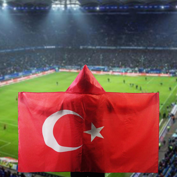 Turkey Body flag with Cap 90x150cm 3x5ft Turkish TUR TR cape flag fan Banner Cheering Flag fans gift indoor Outdoor Banner Decorations