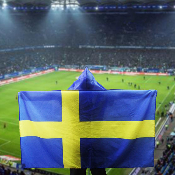 Sweden Body flag with Cap 90x150cm 3x5ft Swedish cape flag fan Banner