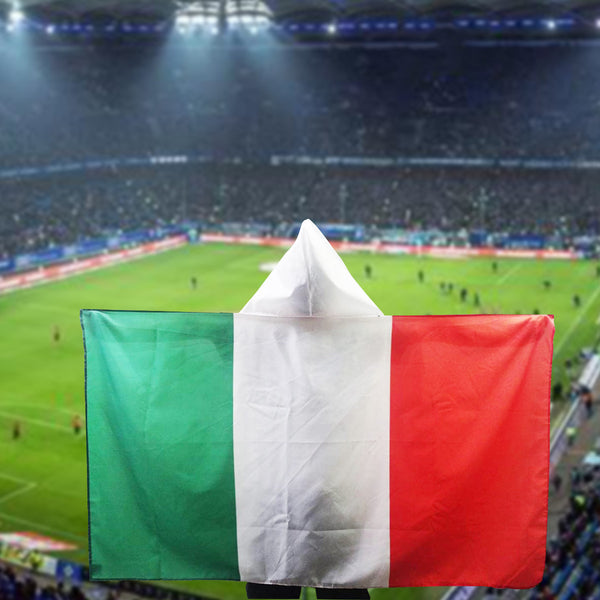 Italy Body Flag with Cap 90x150cm 3x5ft body cape flag Ita It Italia EURO Fan flags Banner Fans Cheering Flag fans gift indoor Outdoor Banner Decorations