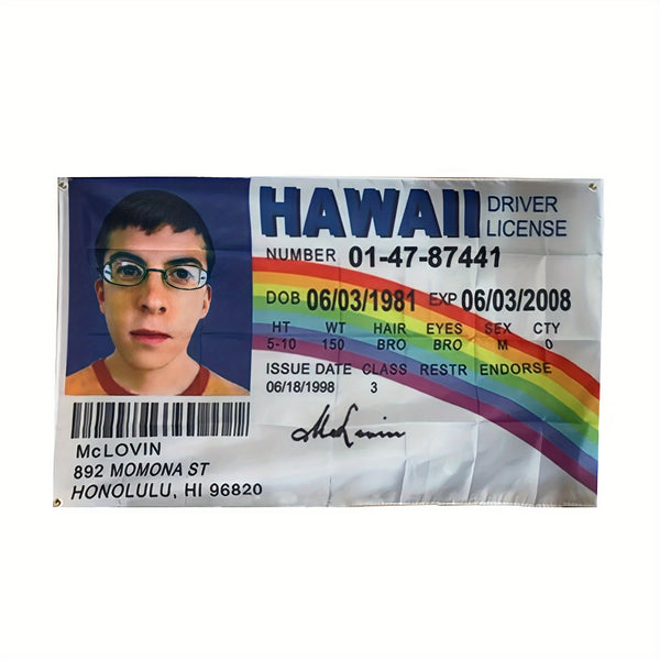 Driver License Flag 3x5FT 90x150cm Polyester Fake ID Driver License HAWAII Mc flags College Dorm Banner
