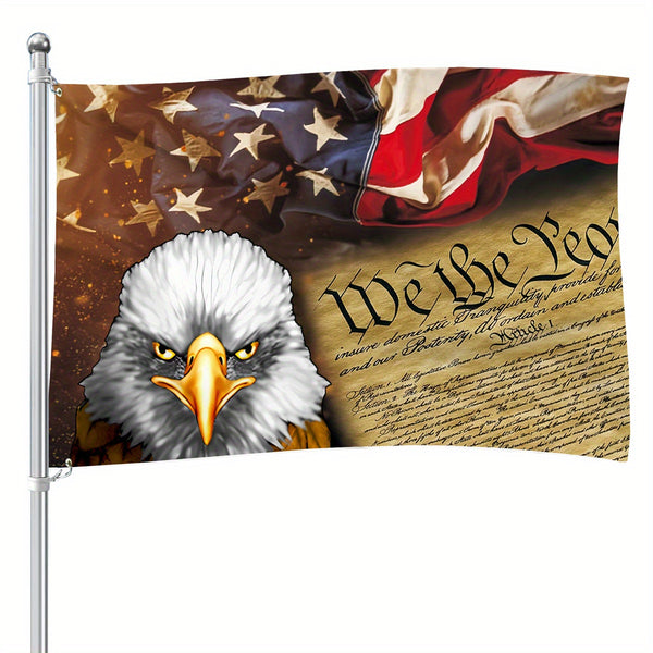 Vintage We The People Eagle Flags USA Flag 3x5Ft 90x150cm, USA Freedom Flags 4th Of July Flag 1776 Banner With UV Fade with 4 Brass Grommets for indoor outdoor