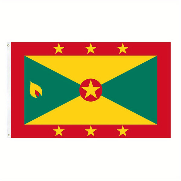 Grenada Flag 90x150cm 3X5Ft Hanging Polyester Grenadian national Flags Polyester with Brass Grommets Flag Banner For Decoration Fade Resistant Vivid Colors