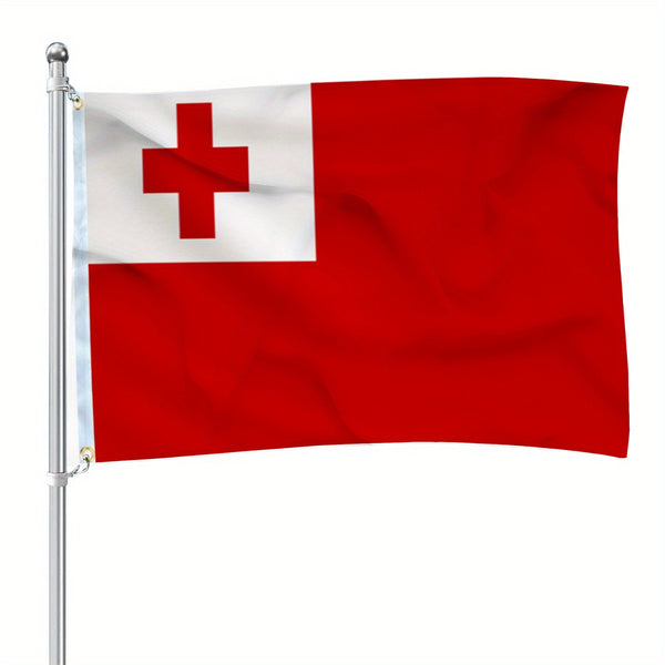 Tonga Flag 90x150cm 3X5Ft Hanging Polyester Tongan national Flags Polyester with Brass Grommets Flag Banner For Decoration Fade Resistant Vivid Colors