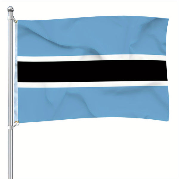 Botswana Flag 90x150cm 3X5Ft Hanging Polyester Botswanan national Flags Polyester with 2 Brass Grommets Flag Banner For Decoration Fade Resistant Vivid Colors