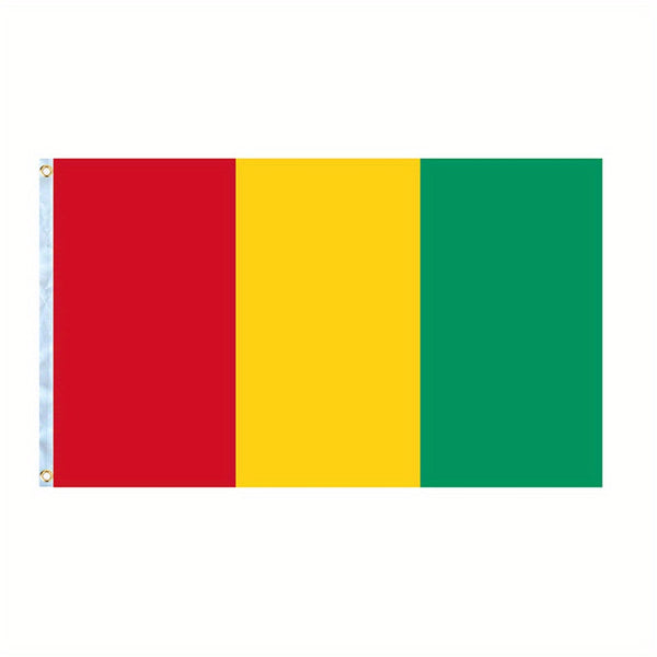 Guinea flag 90x150cm 3X5Ft Hanging Polyester Guinea national Flags Polyester with 2 Brass Grommets Flag Banner For Decoration Fade Resistant Vivid Colors