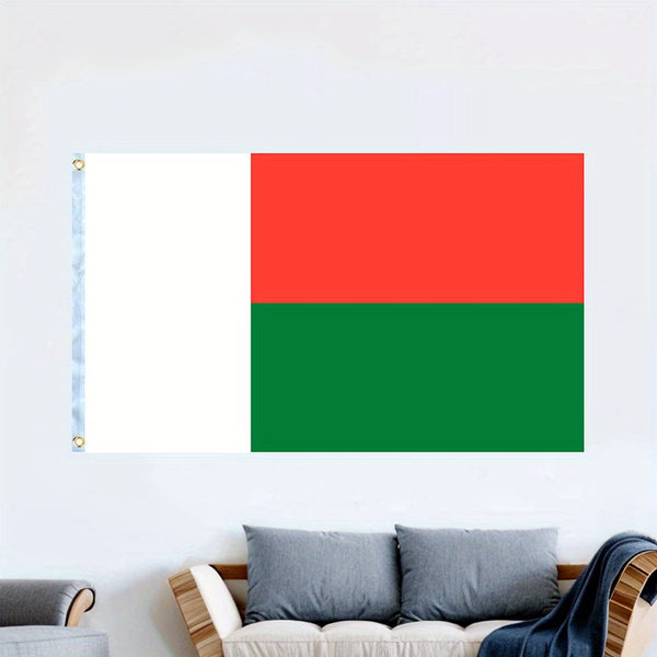 Madagascar Flag 90x150cm 3X5Ft Hanging Polyester Madagascan national Flags Polyester with Brass Grommets Flag Banner For Decoration Fade Resistant Vivid Colors
