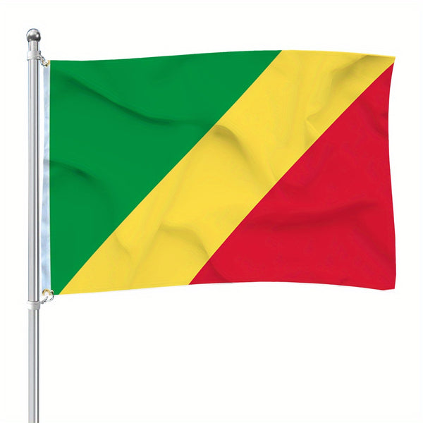 The Democratic Republic of the Congo Flag 90x150cm 3X5Ft Hanging Polyester Congo national Flags Polyester with Brass Grommets Flag Banner For Decoration Fade Resistant Vivid Colors