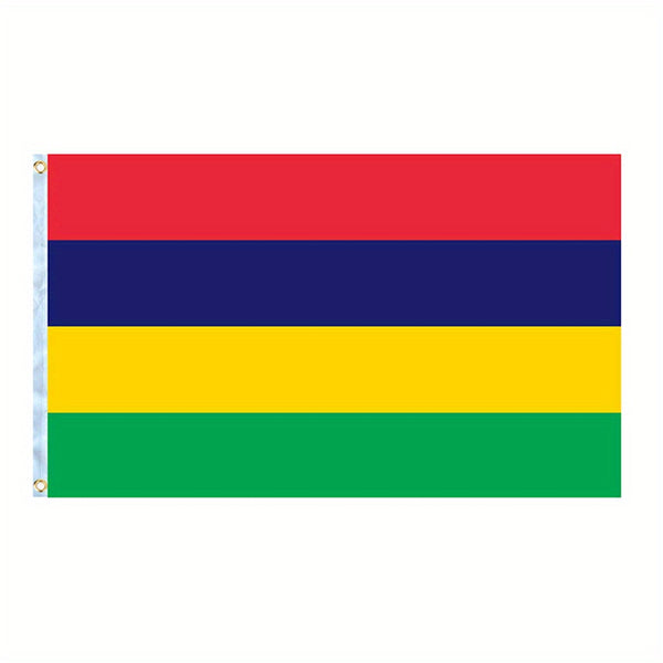 Mauritius Flag 90x150cm 3X5Ft Hanging Polyester Mauritian national Flags Polyester with 2 Brass Grommets Flag Banner For Decoration Fade Resistant Vivid Colors