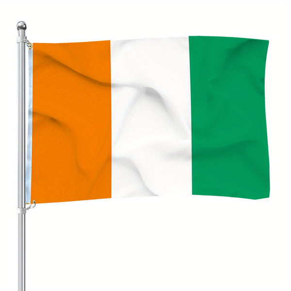 Ivory Coast Flag 90x150cm 3X5Ft Hanging Polyester Ivorian national Flags Polyester with Brass Grommets Flag Banner For Decoration with Two Metal Grommets Fade Resistant Vivid Colors