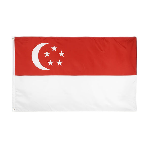 1pc 3*5ft flag Singapore flag 90x150cm Lion City SG SGP Republic of Singapore flag Polyester Fabrics High Quality