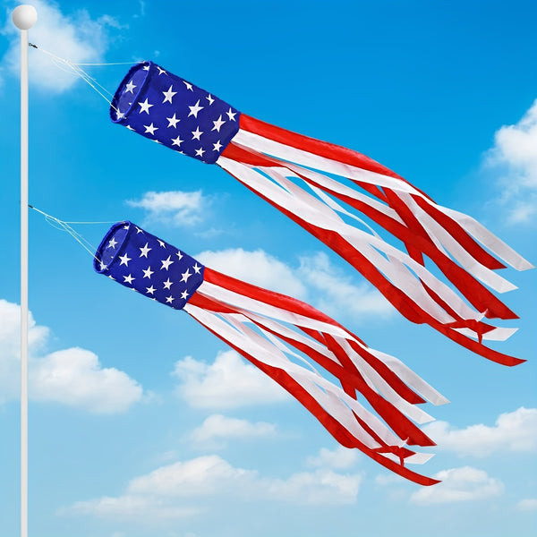 1pc USA American Windsock Heavy quality,Wind Socks Outdoor Hanging Windsock Flag,American Flag USA Windsock,4th of July Patriotic Windsocks Outdoor Decorations 13*88cm 5*34in/ 15*150cm 5.9*59in