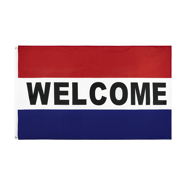 1pc Welcome Business Flag 3x5FT 90x150cm WELCOME COLD BEER OPEN SALES Business Flag 90X150cm Polyester Banner For Decoration Double side