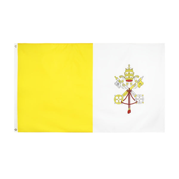 Vatican City Flag  90x150cm 3X5Ft Christianity Cross  Church Yellow white Vatican flag High Quality