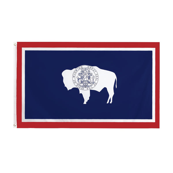 Wyoming WY Flag 3x5ft US USA State BannerPTEROSAUR USA Wyoming Flag, US American WY Wyoming State Flag with Brass Grommets for Outdoor and Indoor Decoration Banner