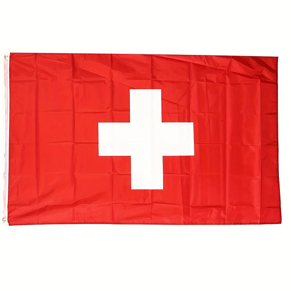 Switzerland National Flag 3x5ft 90x150cm Hanging Polyester White Cross CH CHE Swiss National Flags Suiza Banner For Decoration