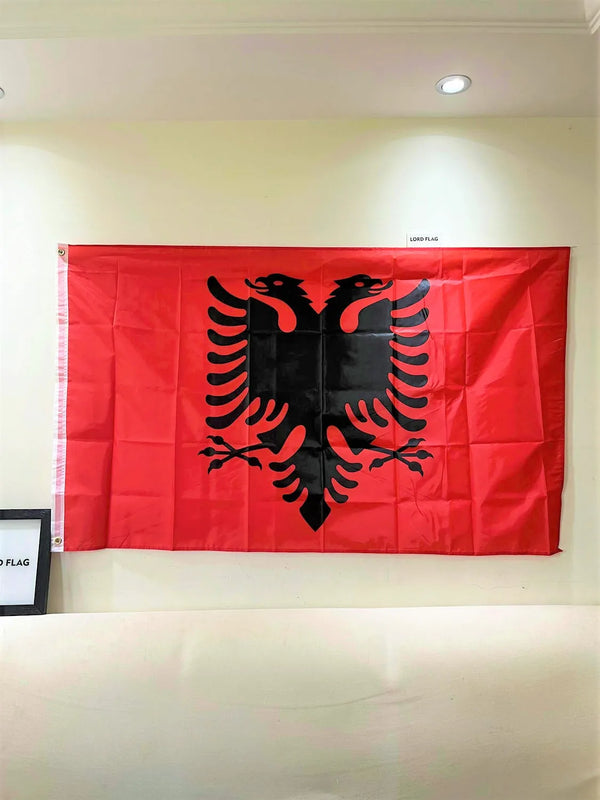 Albania Flag 90X150cm ALB AL Polyester High Quality Albanian National Flags Double printed 3x5ft Albania Eagle Flag