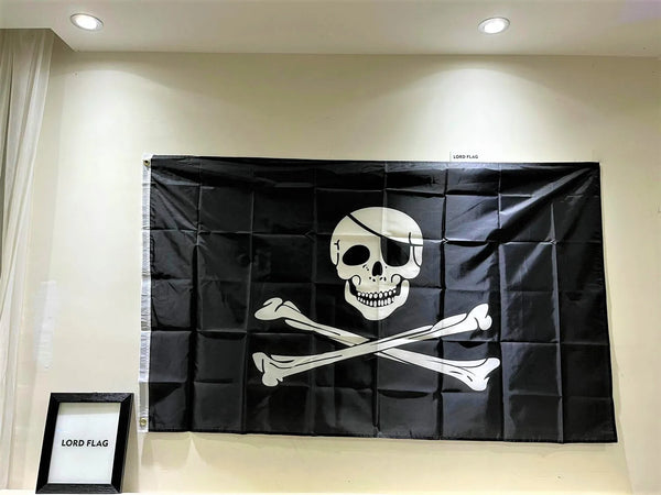Free Shipping Jolly Roger Skull Double Bone Pirate Flag 90X150cm High Quality Pirates Flag For Decoration And Festivals