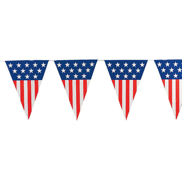 Free shipping 14cmx21cm American Flag Triangle Flag String America USA Bunting Banner small US USA American flag