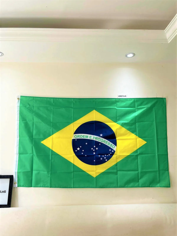 Free shipping Brazil National Flag 60x90cm 90x150cm Hanging Polyester Digital Print Brasil Brazilian Banner Flag for Celebration