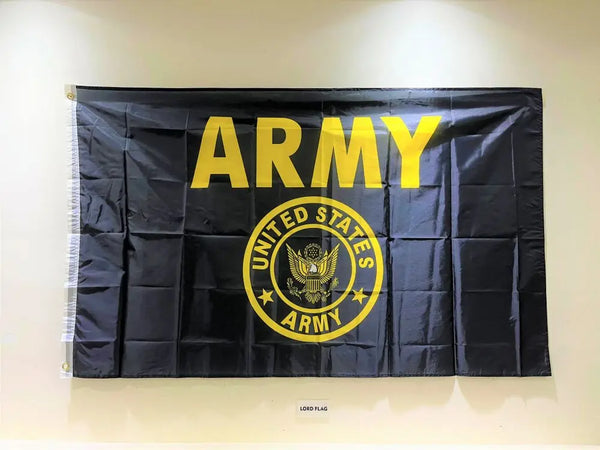 Free shipping Custom United States Army Military Gold Crest Flag 90X150CM 3x5 Ft Printed Polyester Banner US Army Double side